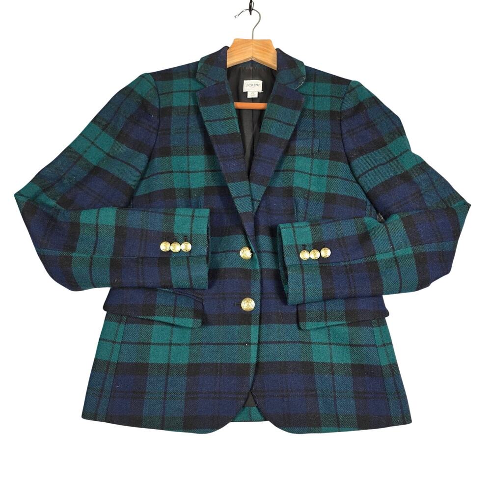 J. Crew Schoolboy Black Watch Tartan Plaid Blazer